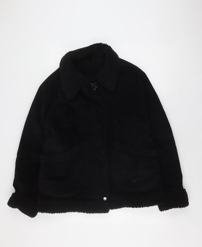Womens UK Size 10 Topshop Black Bomber Jacket