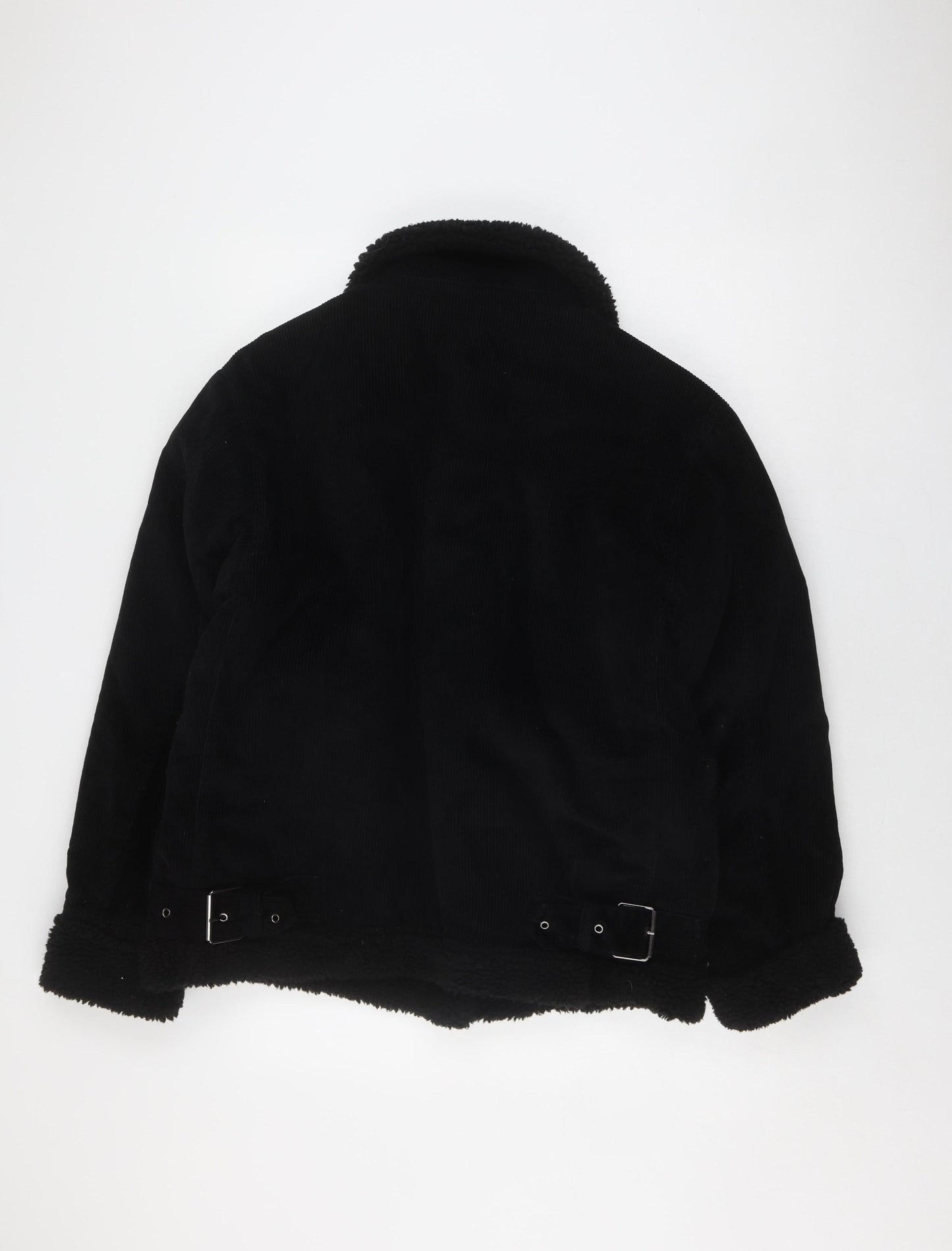 Womens UK Size 10 Topshop Black Bomber Jacket