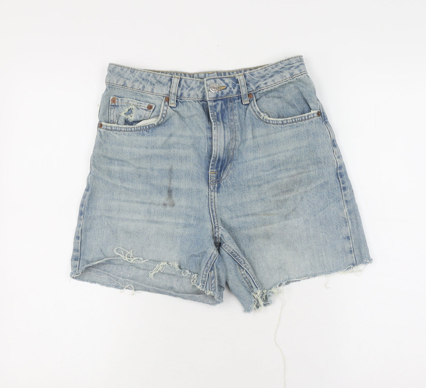 Topshop Women's Blue Denim Cut-Off Shorts Size 10