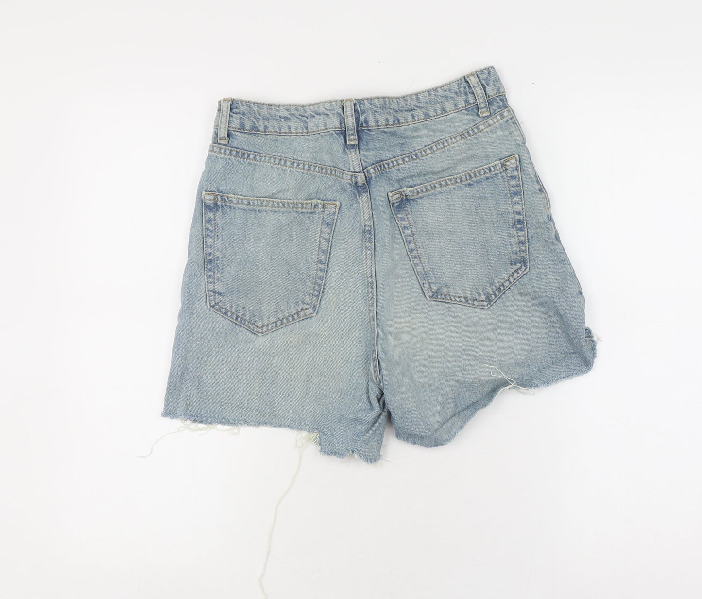 Topshop Women's Blue Denim Cut-Off Shorts Size 10
