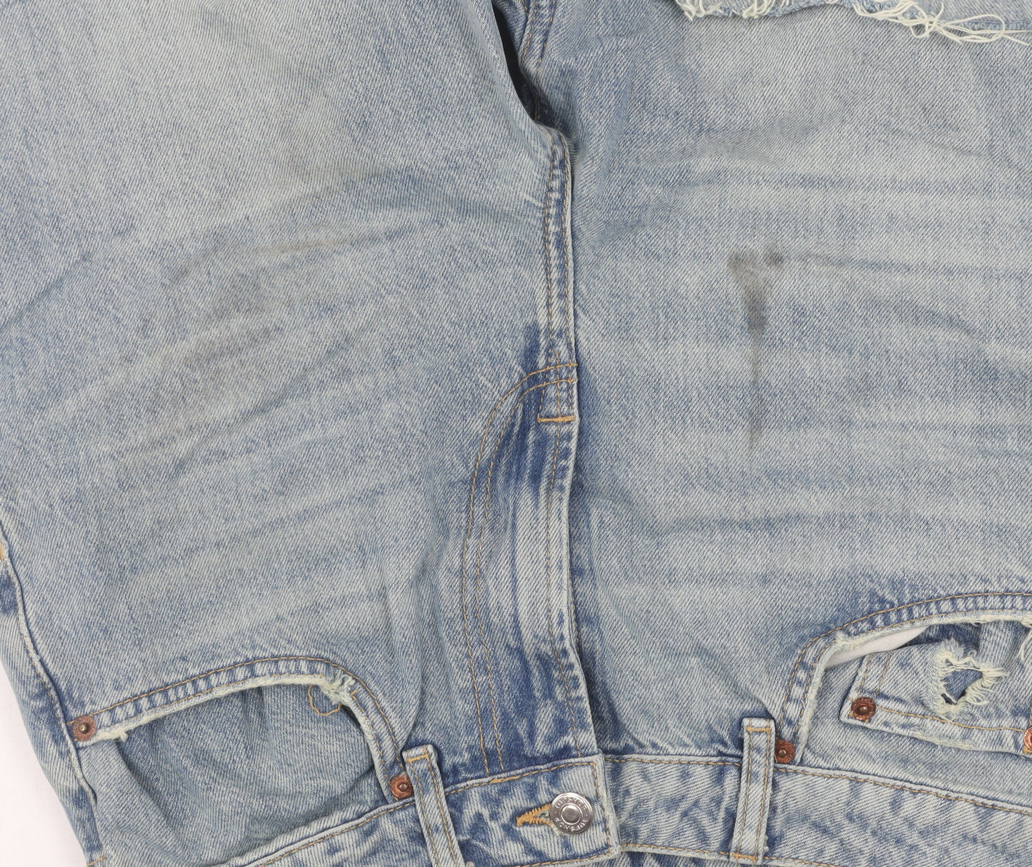 Topshop Women's Blue Denim Cut-Off Shorts Size 10