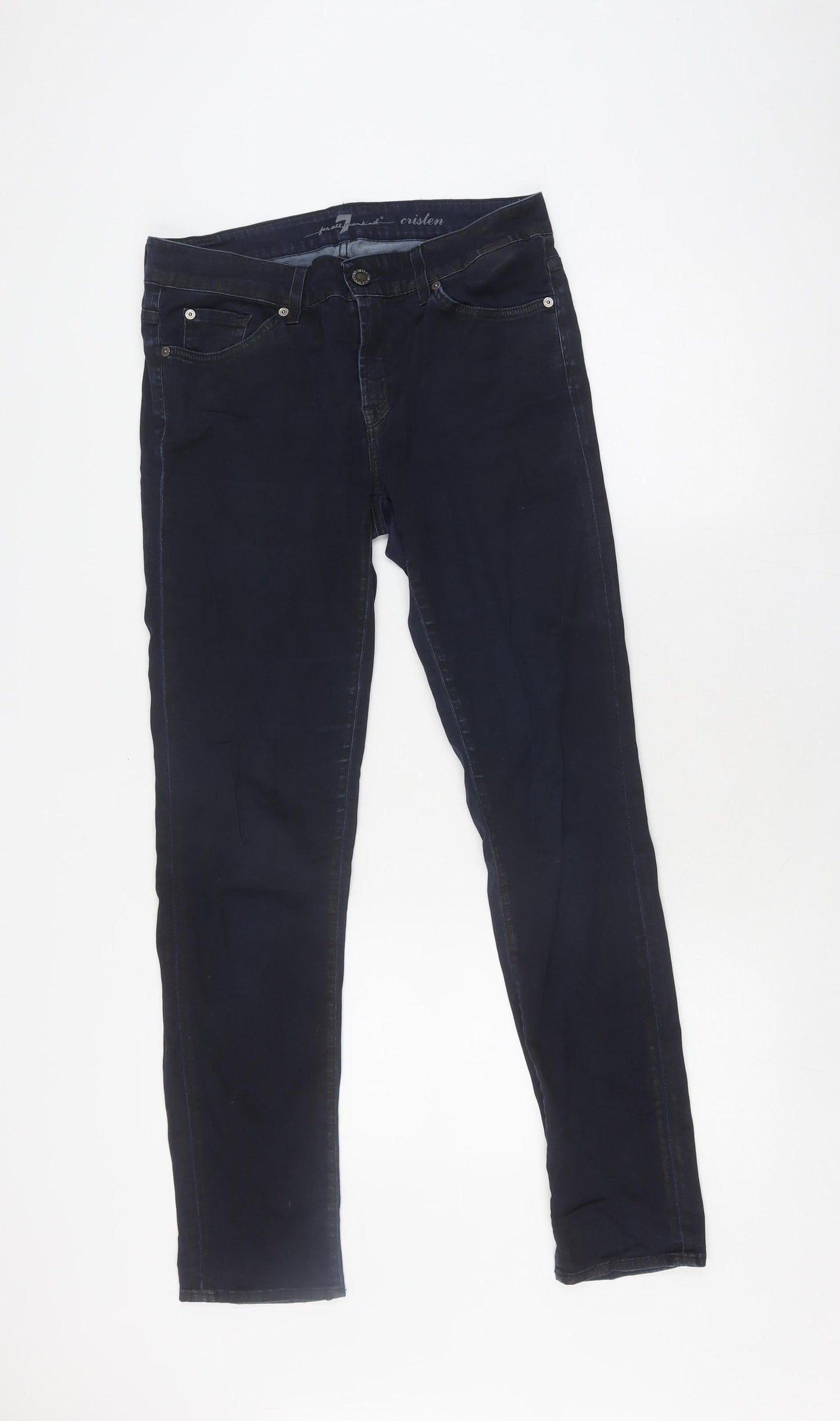 7 For All Mankind Women's Blue Straight Jeans