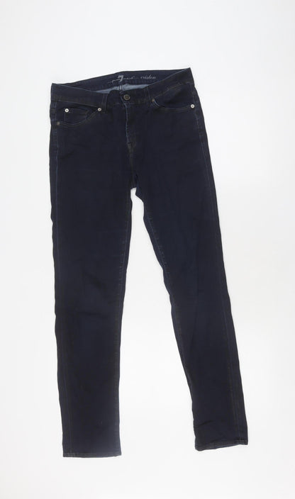 7 For All Mankind Women's Blue Straight Jeans