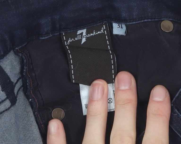 7 For All Mankind Women's Blue Straight Jeans