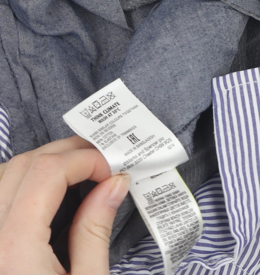 Marks and Spencer Men's Grey Straight Corduroy Trousers 36