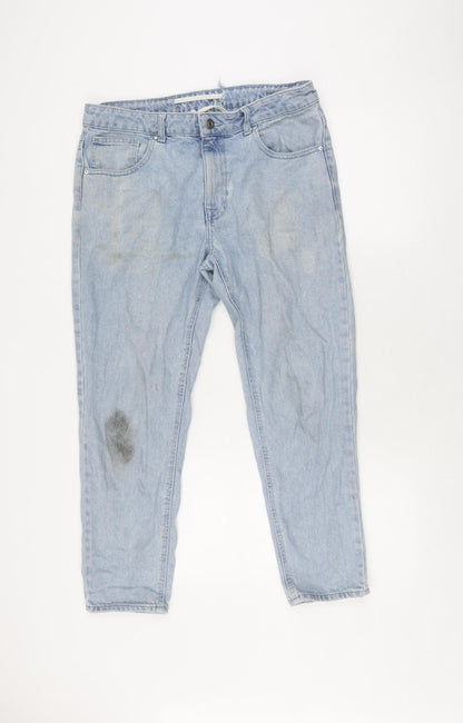Womens UK Size L ASOS DESIGN Relaxed Fit Boyfriend Blue Jeans