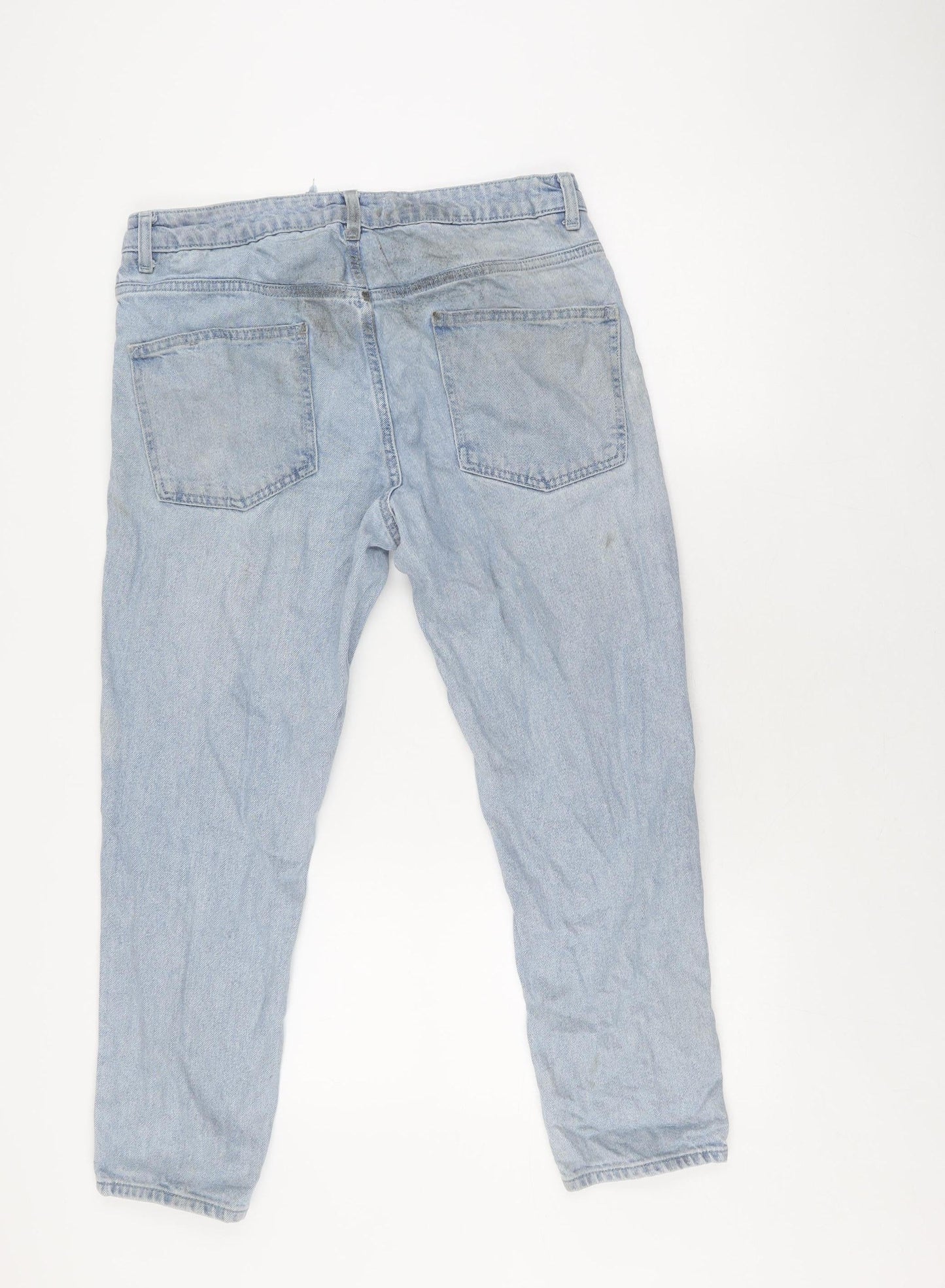 Womens UK Size L ASOS DESIGN Relaxed Fit Boyfriend Blue Jeans