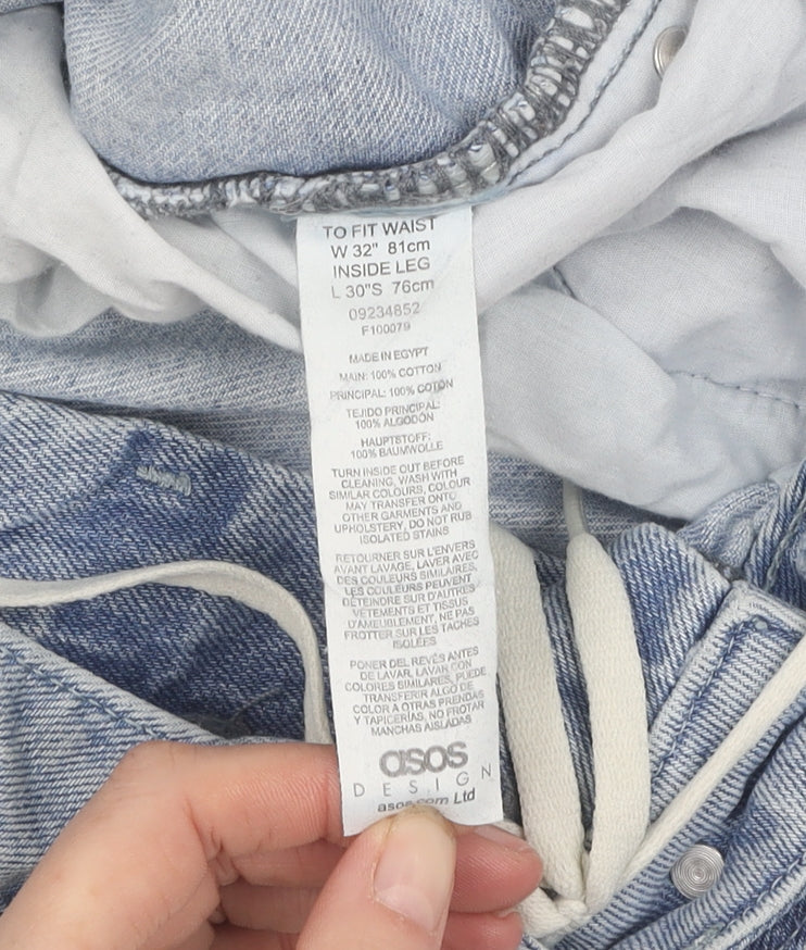 Womens UK Size L ASOS DESIGN Relaxed Fit Boyfriend Blue Jeans