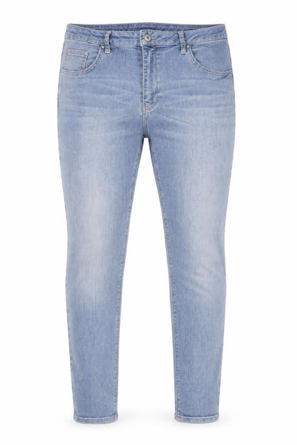 Front view of Raffaello Rossi Blue Skinny Distressed Jeans, size 18
