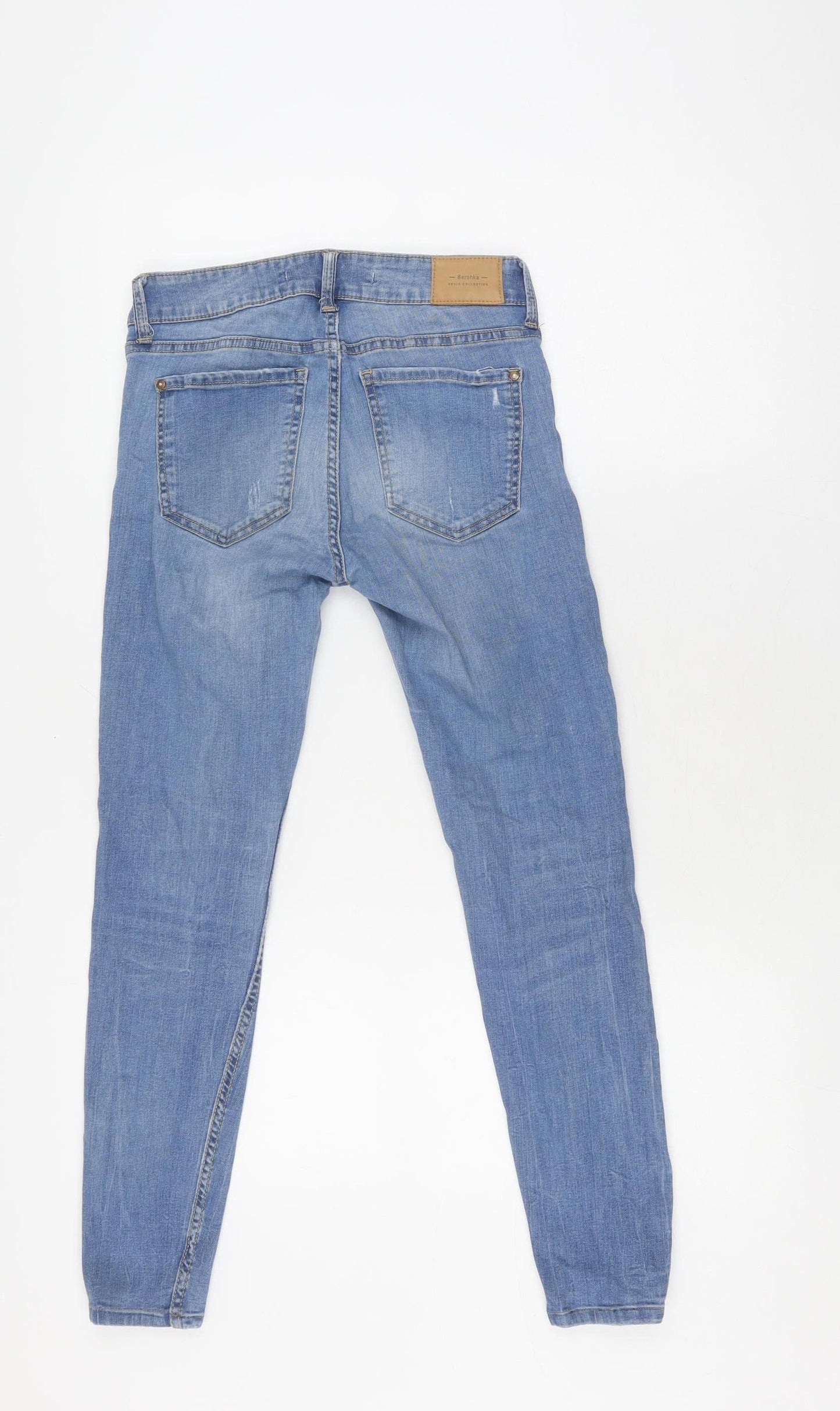 Bershka Girls Blue Skinny Ripped Jeans Size 10