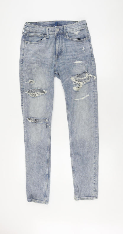 Womens UK Size 31 H&M Regular Fit Straight Blue Jeans