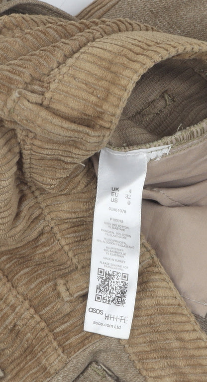 Womens UK Size 4 ASOS Regular Fit Chino Brown Trousers