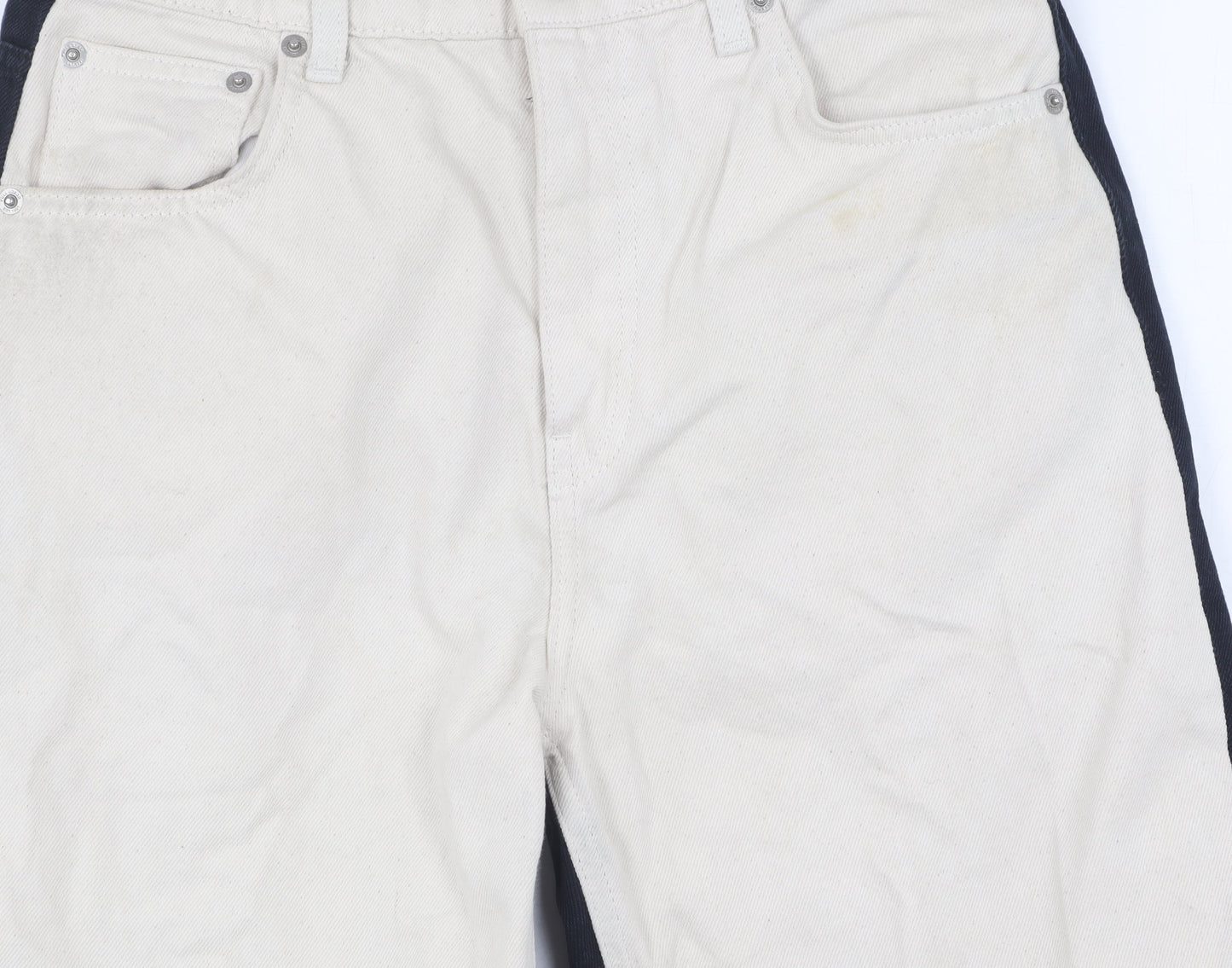 Pull&Bear Women's Black Beige Straight Jeans, Size 10