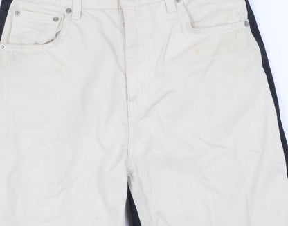 Pull&Bear Women's Black Beige Straight Jeans, Size 10