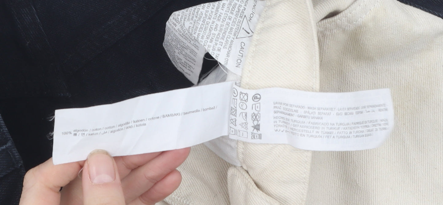 Pull&Bear Women's Black Beige Straight Jeans, Size 10