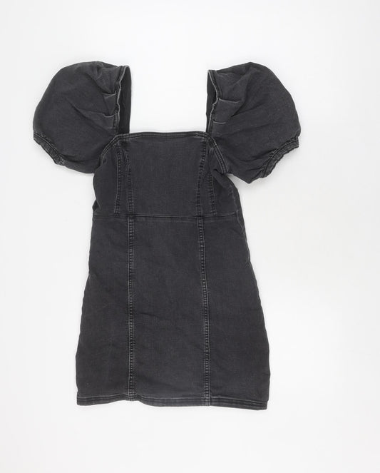 H&M Women's Black Short Shift Dress UK 8 Casual