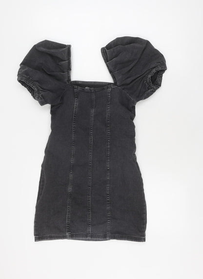 H&M Women's Black Short Shift Dress UK 8 Casual