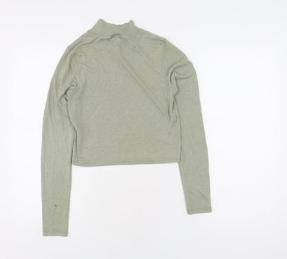 Womens UK Size S Urban Outfitters Green Cropped Top
