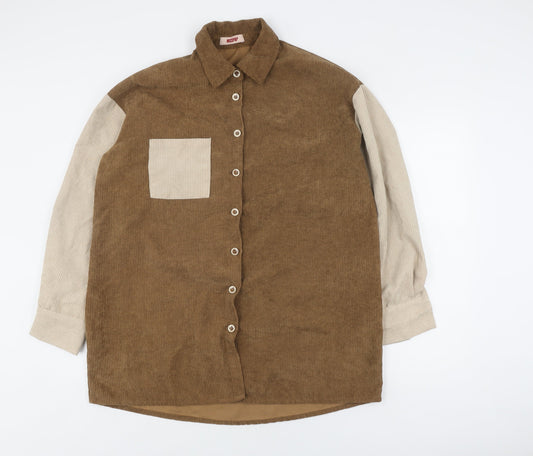 Womens UK Size 10 Misspap Brown  Button-Up