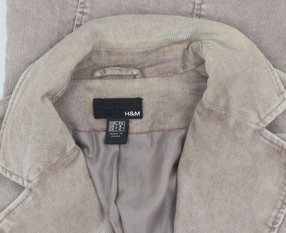 H&M Women’s Beige Corduroy Blazer, Size 6