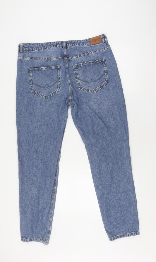 Womens UK Size M Superdry Relaxed Fit Boyfriend Blue Jeans