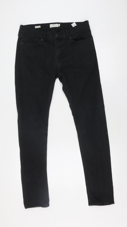 Unisex Adultss UK Size 32R Topman Slim Fit Skinny Black Jeans