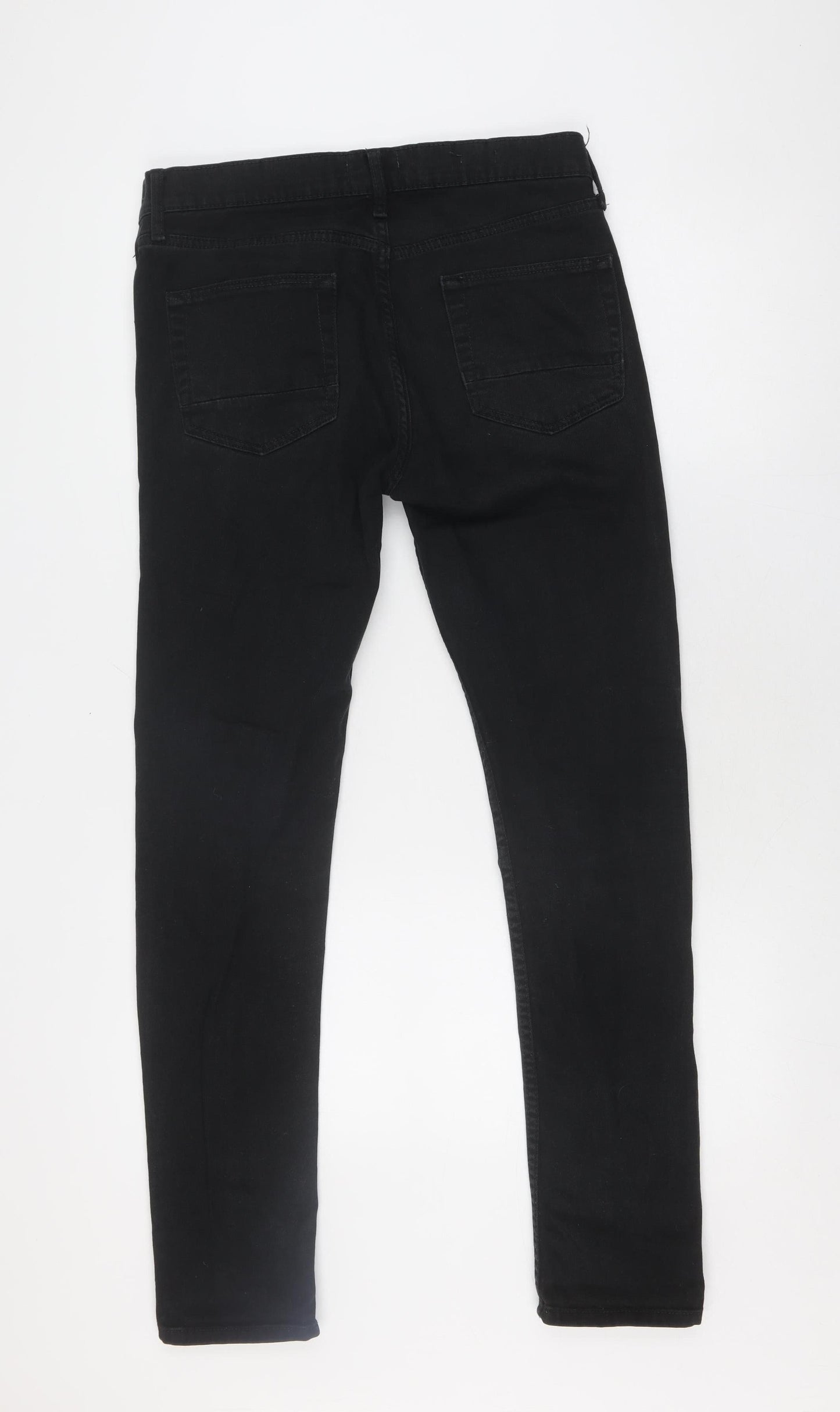 Unisex Adultss UK Size 32R Topman Slim Fit Skinny Black Jeans