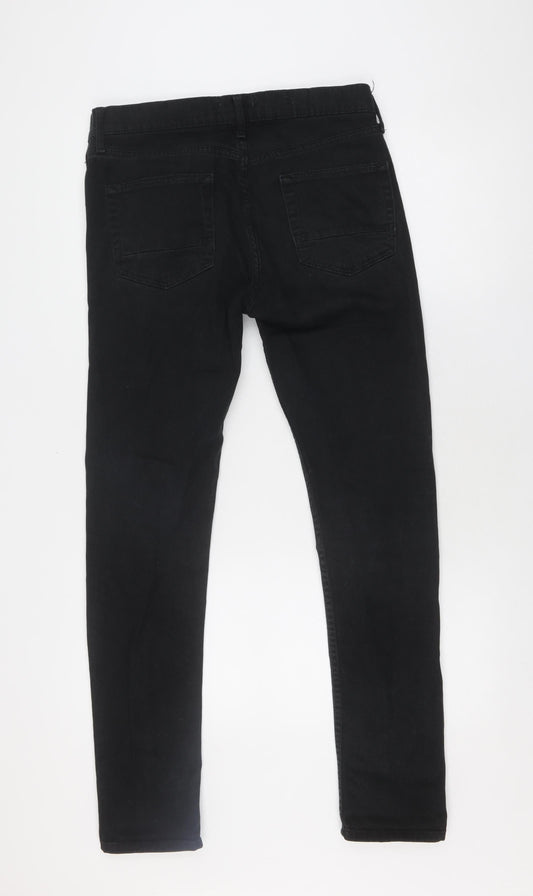 Unisex Adultss UK Size 32R Topman Slim Fit Skinny Black Jeans