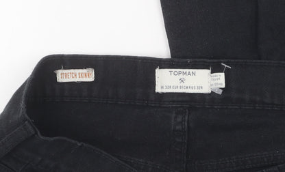 Unisex Adultss UK Size 32R Topman Slim Fit Skinny Black Jeans