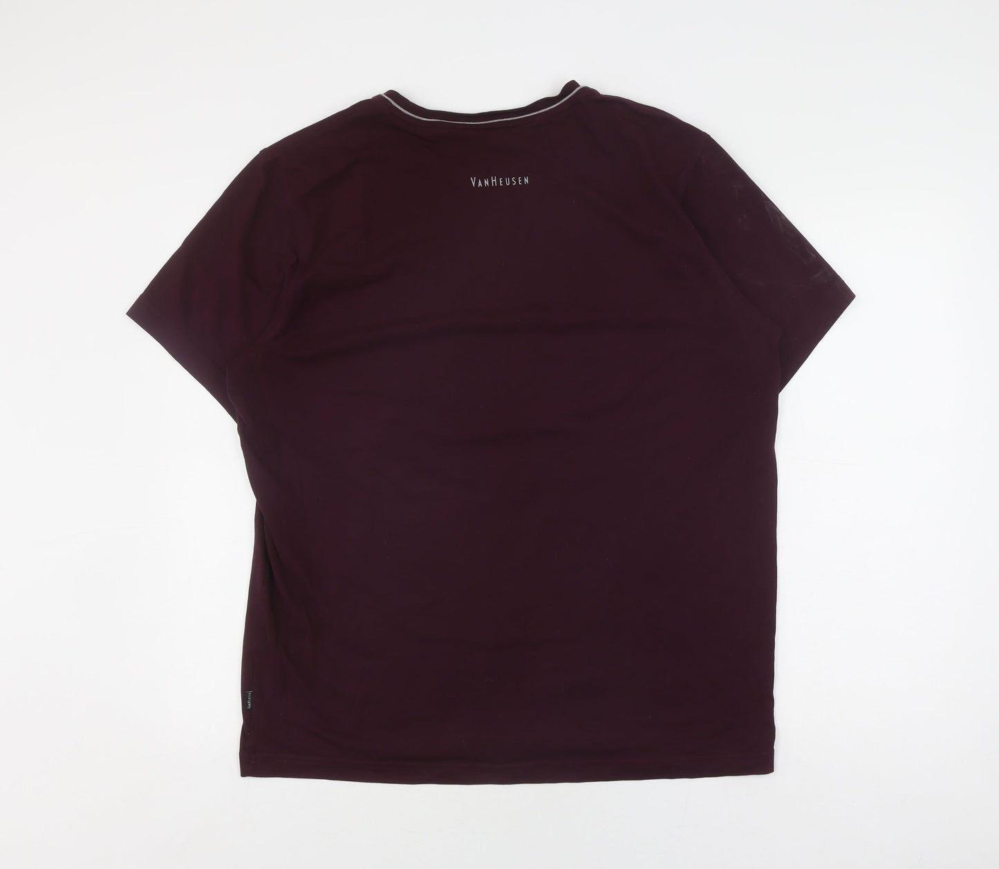 Van Heusen Men's Purple XL Cotton T-Shirt