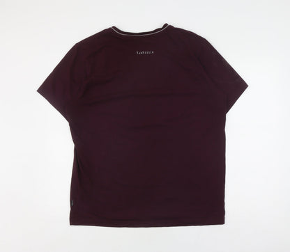 Van Heusen Men's Purple XL Cotton T-Shirt