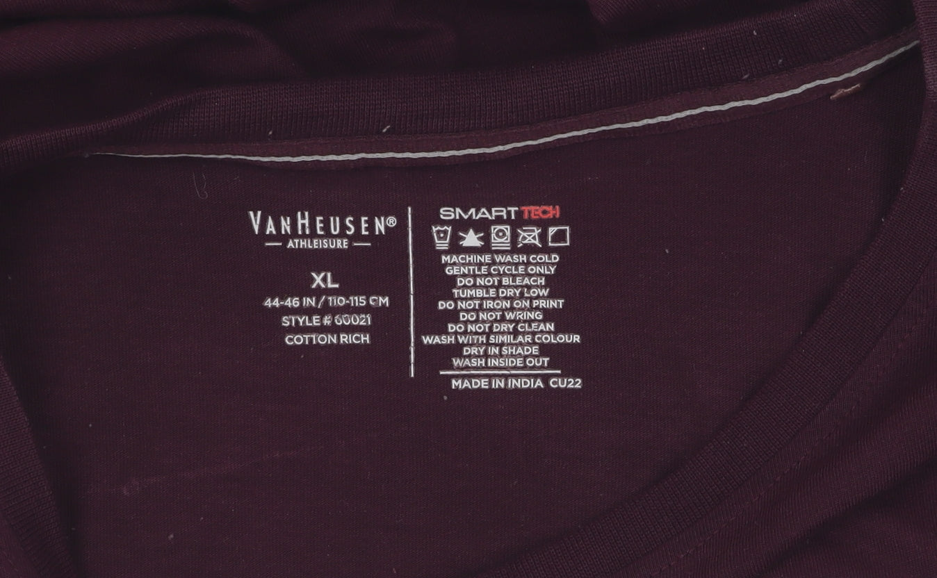 Van Heusen Men's Purple XL Cotton T-Shirt