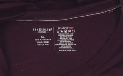 Van Heusen Men's Purple XL Cotton T-Shirt