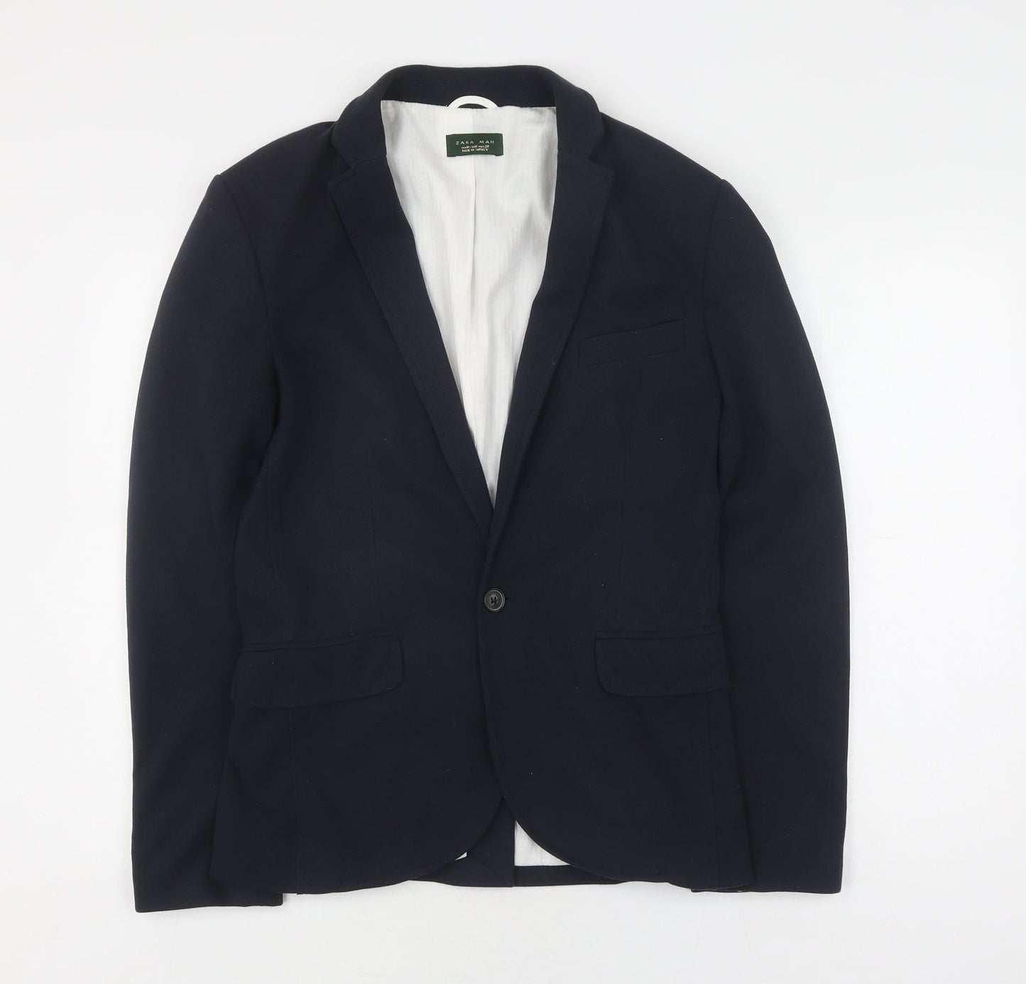 Mens UK Size M Zara Regular Blue Suit Jacket