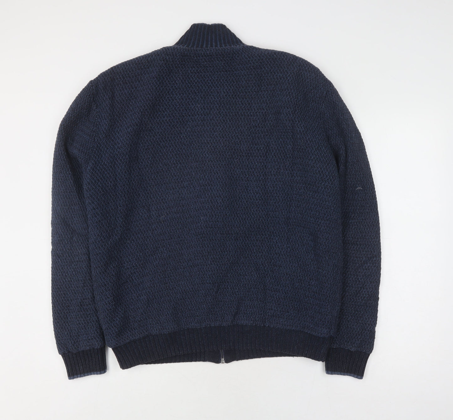 Marks and Spencer Men's Blue Full Zip Jumper L