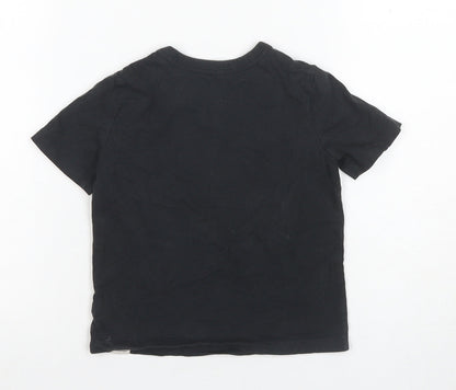 GAP Boys Black Cotton Graphic T-Shirt 4 Years