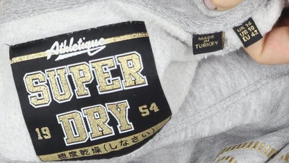 Superdry Women's Grey Pullover Hoodie, Size 14