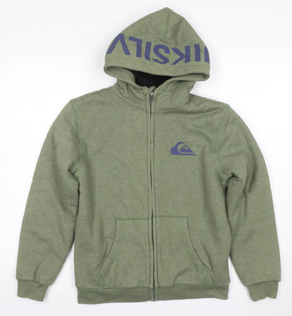 Quiksilver Boys Green Full Zip Hoodie M - Hooded Style