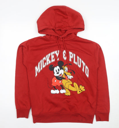 Womens UK Size 2XS Disney Red Pullover Hoodie
