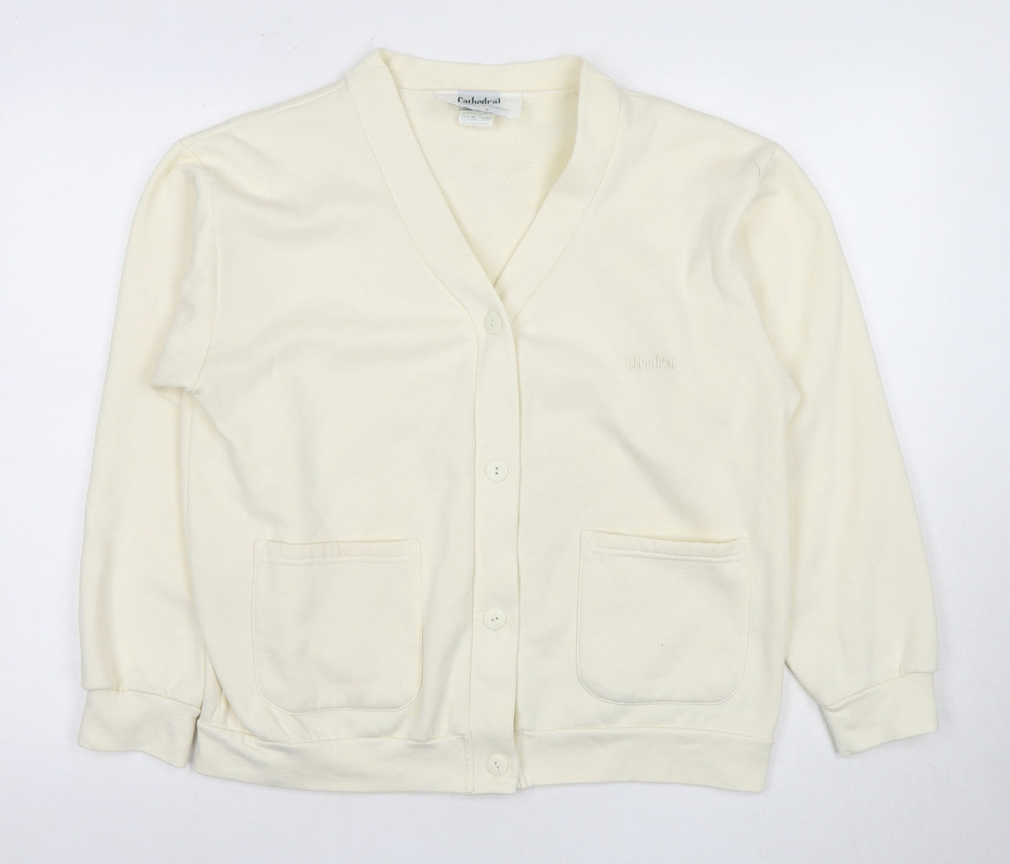 Cathedral Women's Ivory Cardigan, Size L, V-Neck