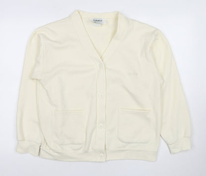 Cathedral Women's Ivory Cardigan, Size L, V-Neck