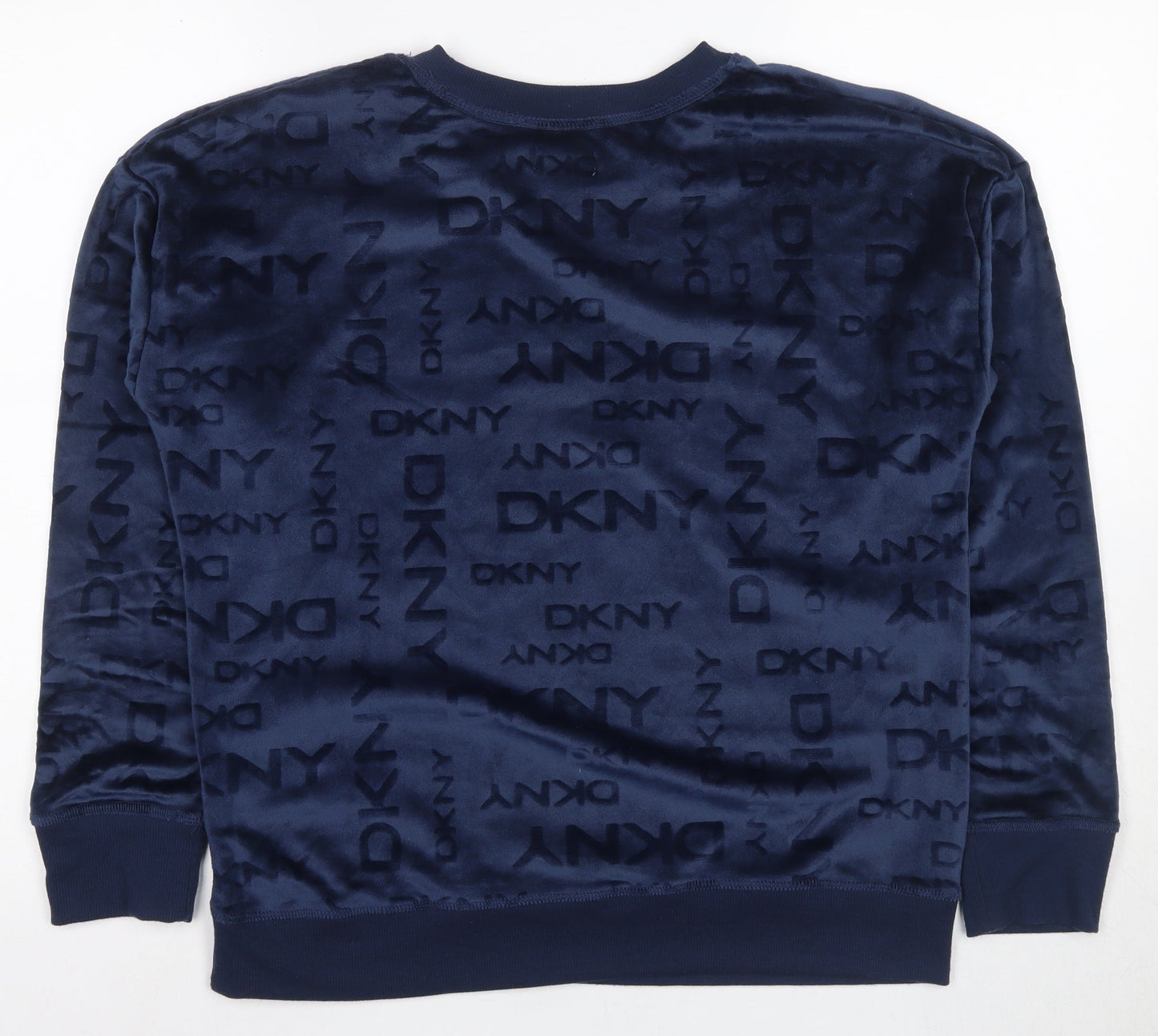 DKNY Women's Blue Logo Pullover Sweatshirt S