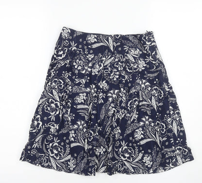Fat Face Women's Blue Floral Skirt, Size 8