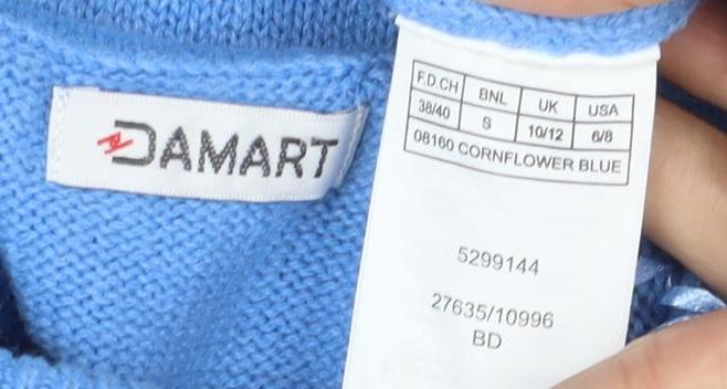 Damart Women's Blue Pullover Jumper S High Neck