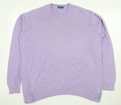 Cotton Traders Men's Purple V-Neck Pullover XL