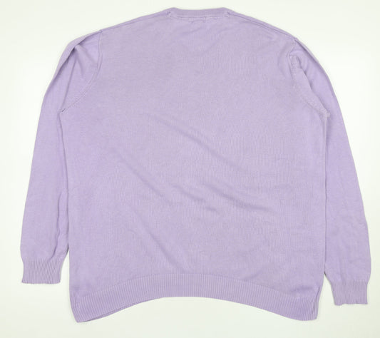 Cotton Traders Men's Purple V-Neck Pullover XL