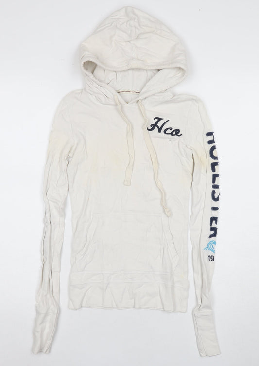 Hollister White Slim Fit Women's XS Pullover Hoodie