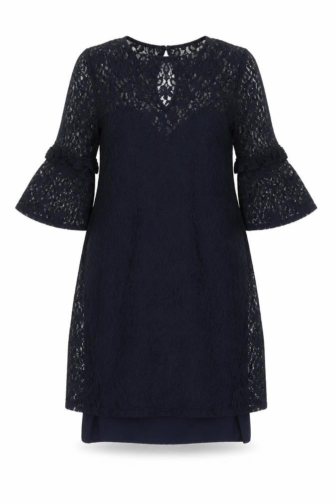 Marks and Spencer Women's Blue Lace Shift Dress Size 10