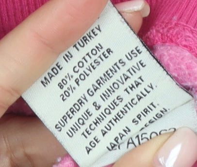 Superdry Women's Pink Logo Hoodie, M, Graphic Print, Casual