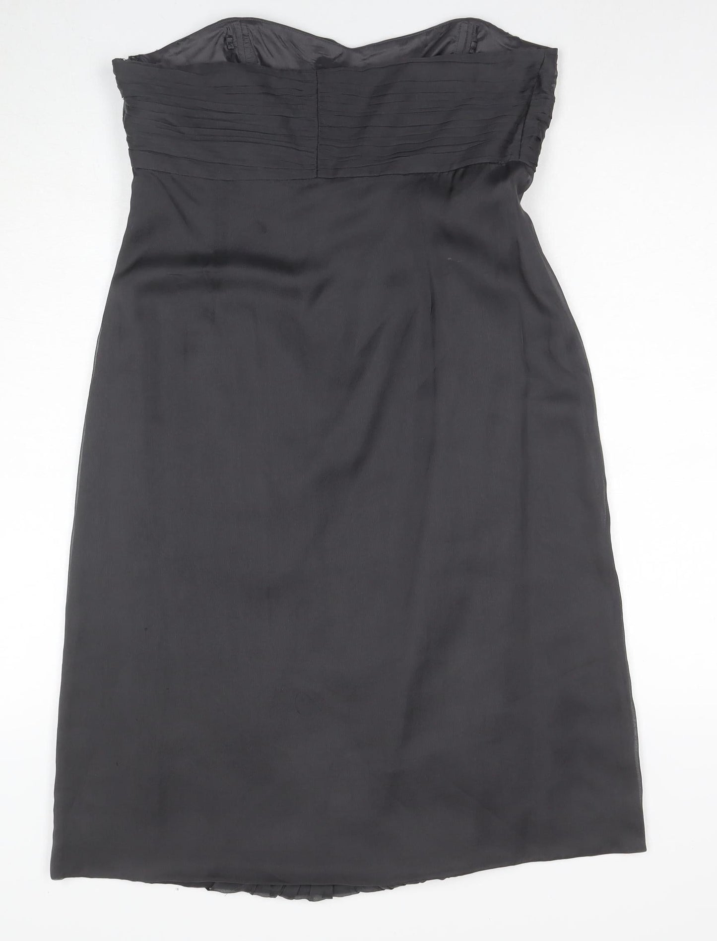 Monsoon Silk Strapless Black Dress, Size 14
